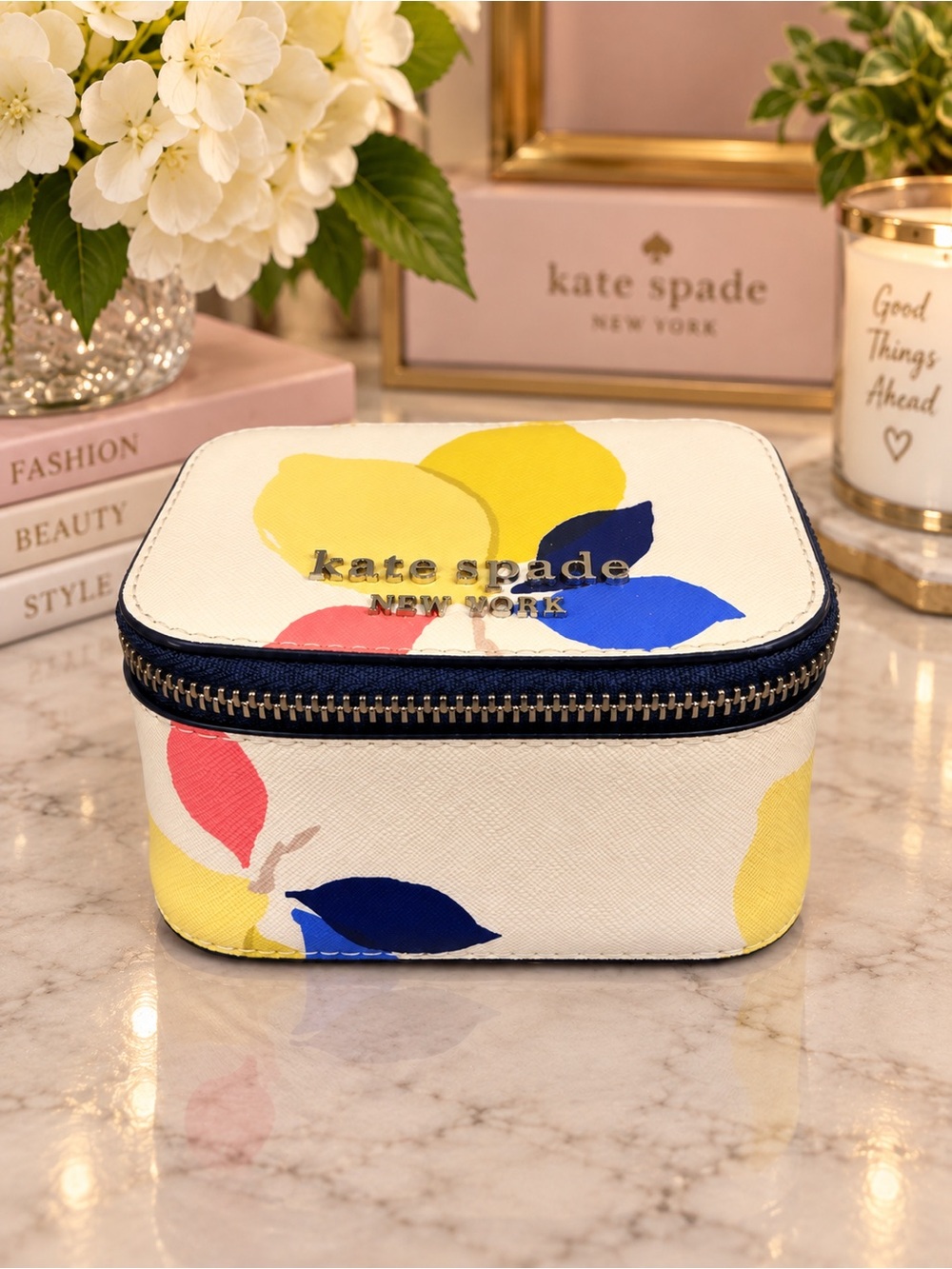 Kate Spade Cameron Lemon Zest Jewelry Holder EUC